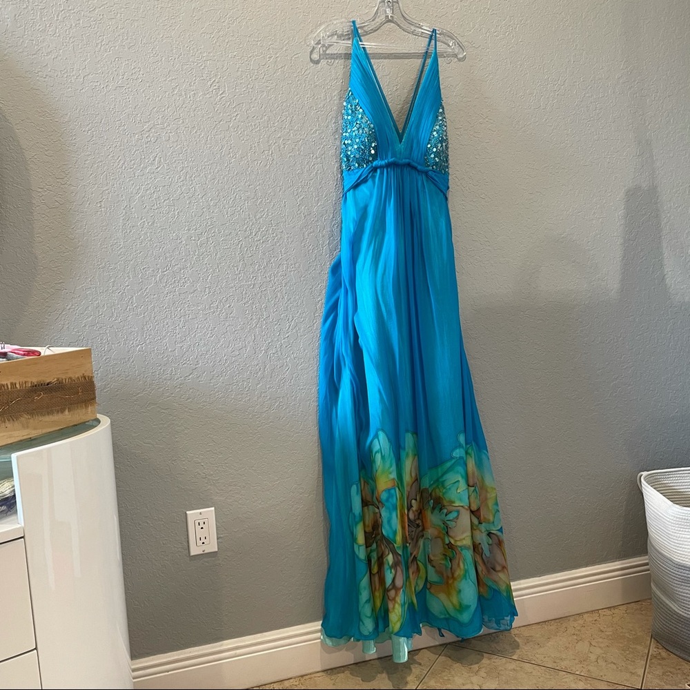 Blue prom maxi dress